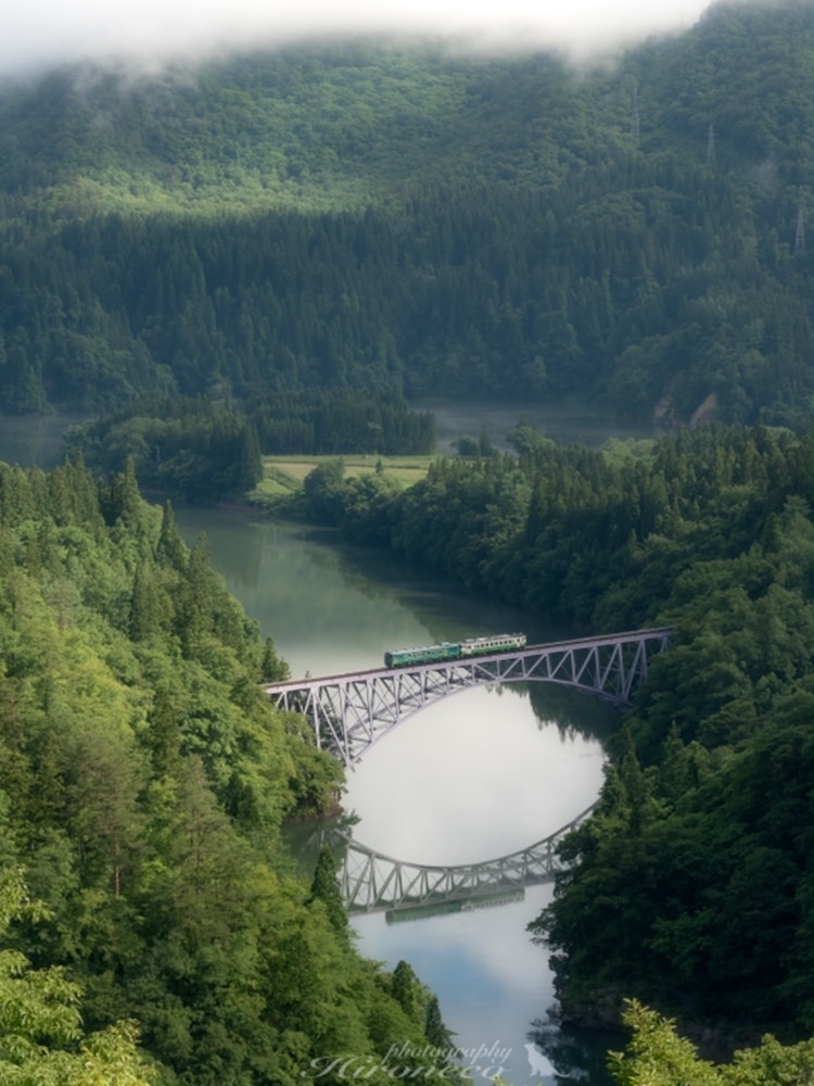 [Image1]Mishima Town, Onuma District, Fukushima Prefecture. This is the scenery of the Tadami Line that can 