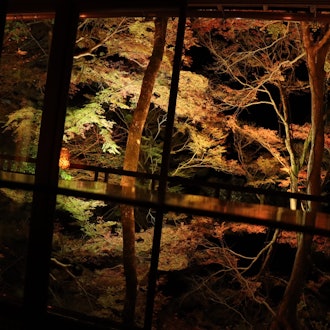 [Image2]At Yusai-tei Arashiyama.While enjoying matcha and tea sweets, I was able to enjoy the autumn leaves 
