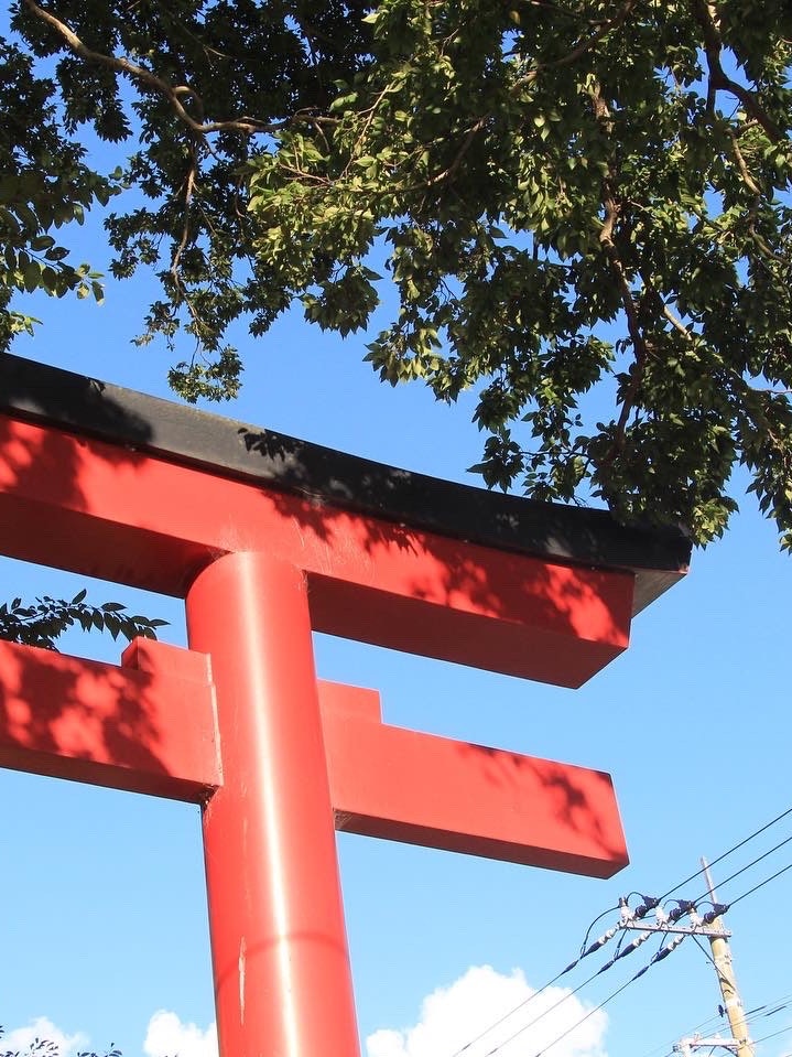 [画像1]静岡県宇久須神社夏と空と鳥居と緑