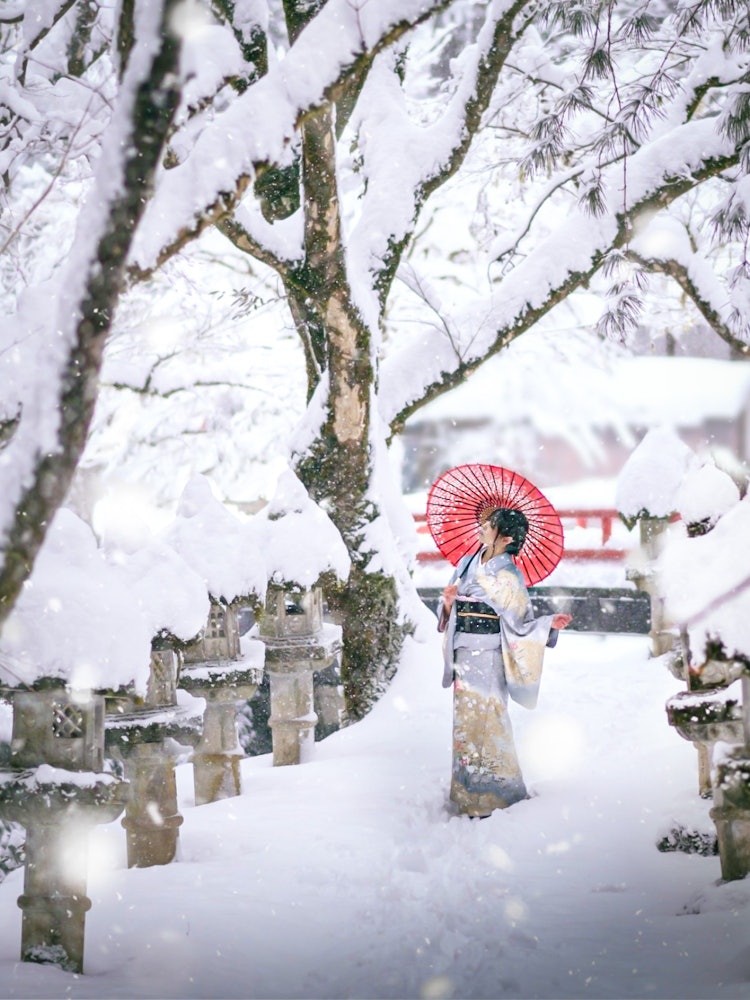 [Image1]Snowscape of Ruriji Temple, Hyogo#Winter #Snow #Kimono #Hyogo #Superb view