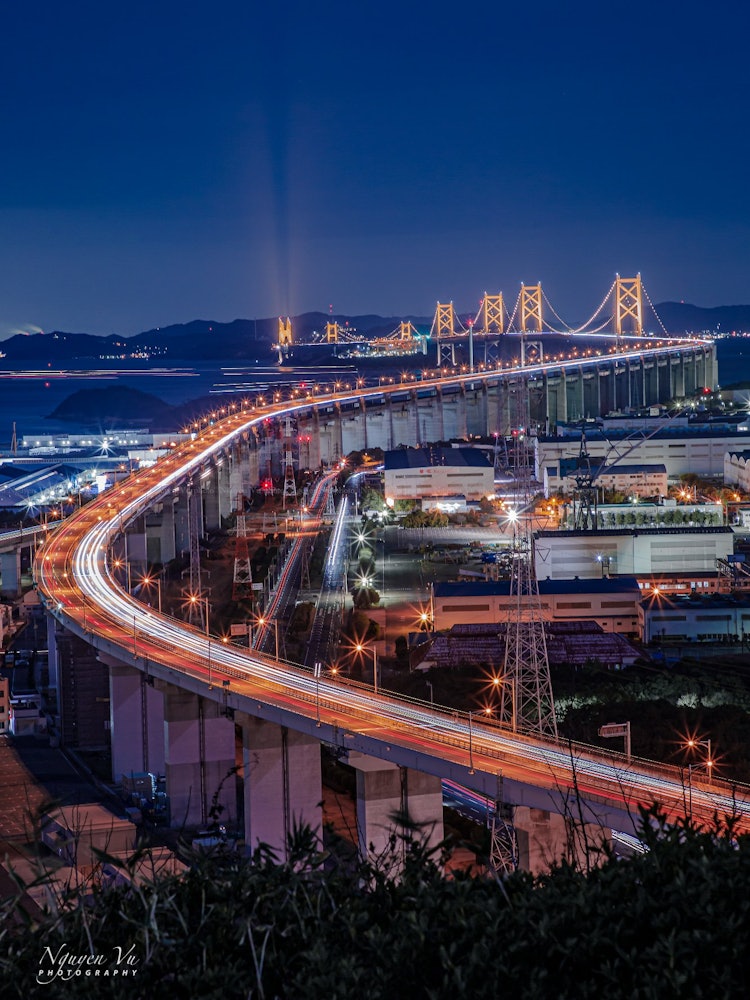 [Image1]Places in Japan to visit in After CoronaNight view of the Great Seto Bridge2021/ 3 Kagawa Prefecture