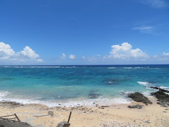 [이미지2]아마미시 가사리쵸에 있는 요안의 바다는 너무 아름답습니다. 에메랄드 그린 색상