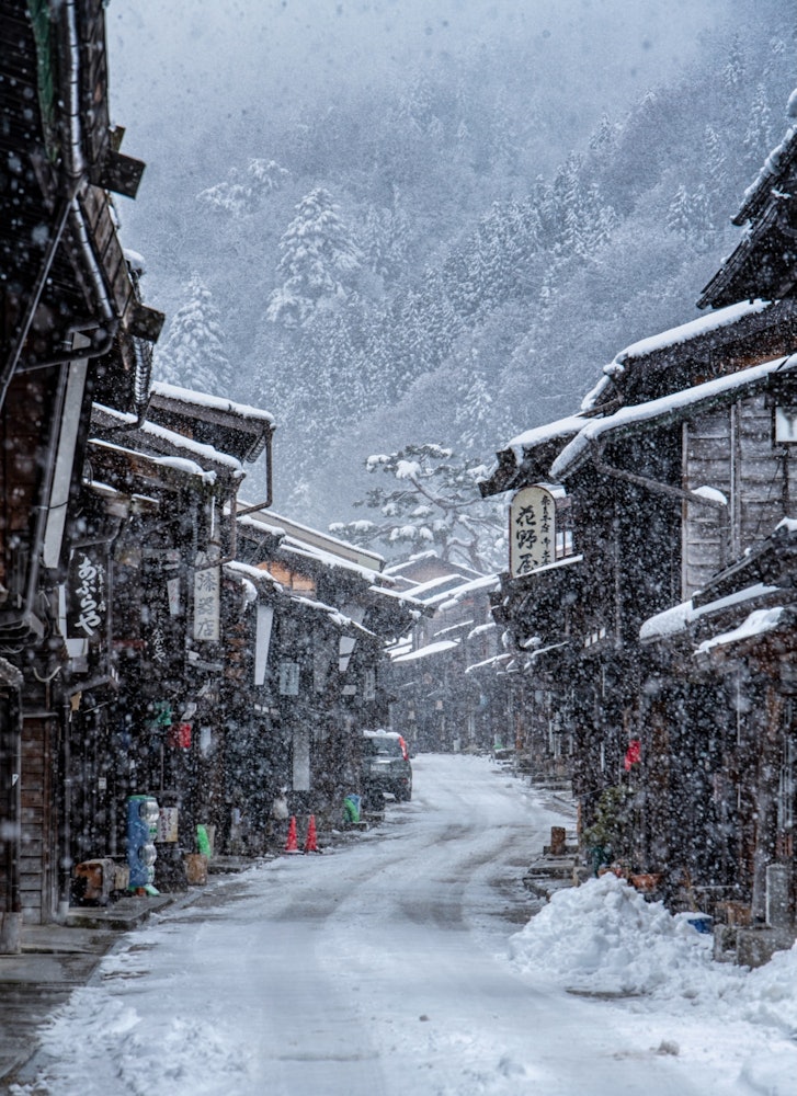 [相片1]長野・奈良井宿靜靜的驛站小鎮下雪