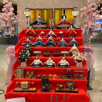 [이미지2]3월 3일 히나마츠리 축제와 연계하여,호텔 로비에 히나 인형이 전시되었습니다 🌸7단계로 구성된 강력한 플랫폼.15 인형이 화려하게 축하하고 🎉 있습니다.당신의 취향 인형을 찾는 것