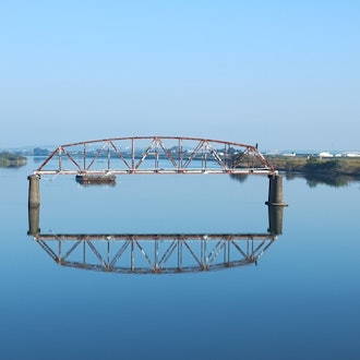 [Image2]The former Fuseda Bridge that hung over the Kuzuryu River in Fuseda Town, Fukui City, Fukui Prefectu