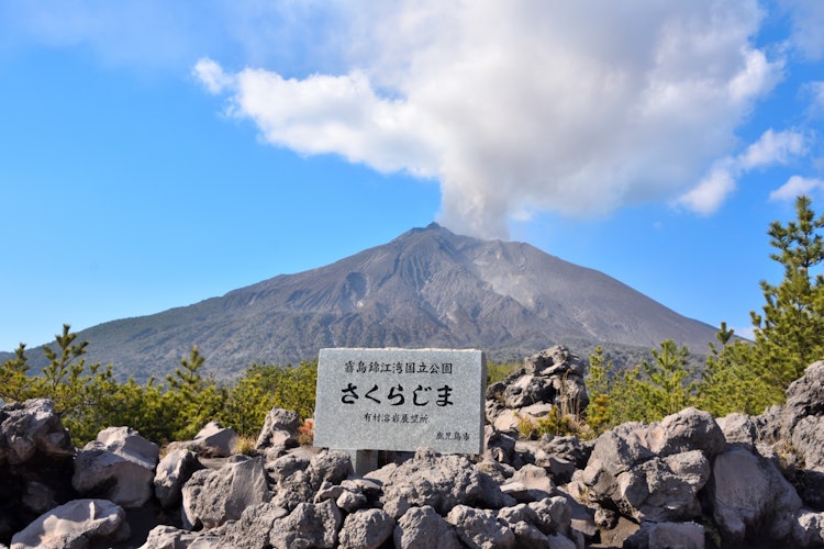 [画像1]📍鹿児島/有村溶岩展望所噴煙が上がっており、火山灰も降り積もっています。