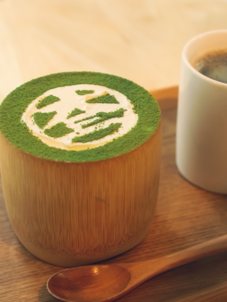 [相片1]绿茶冻糕和咖啡