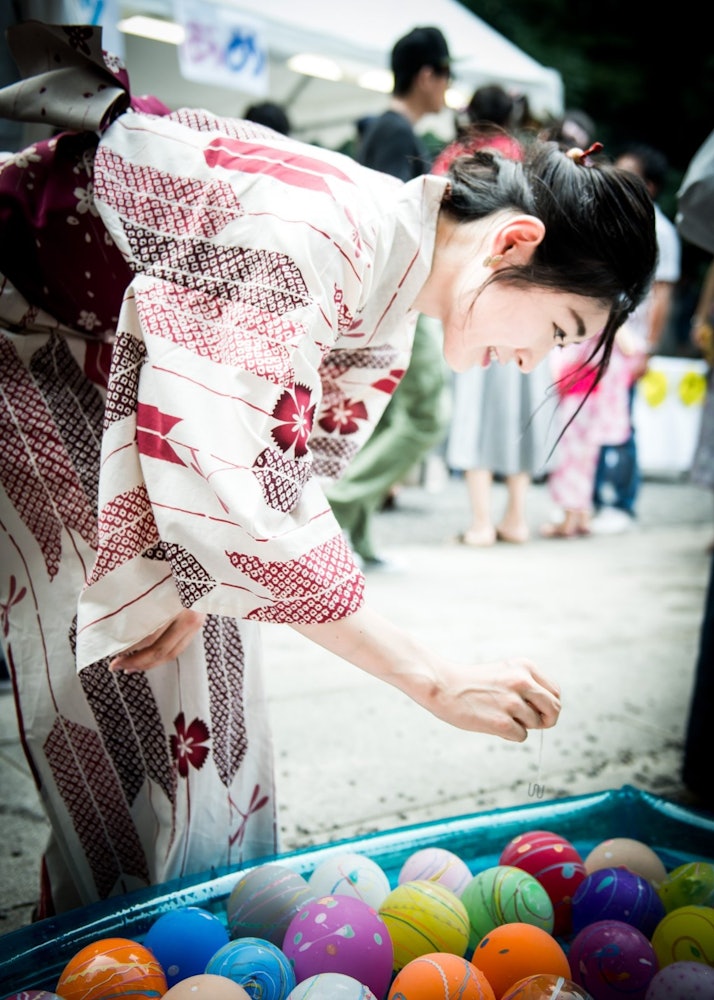[相片1]東京港區在乃木神社在夏季節日浴衣遊戲煙火水氣球夏日祭典日本的夏天節日