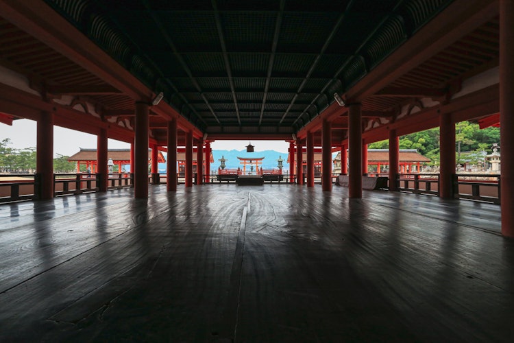 [相片1]広岛県厳岛神社有名な厳島神社の境内にて