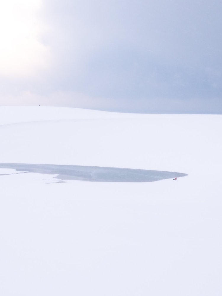[Image1]The pure white sand dunes that have become covered with snow in the winter of Tottori Prefecture wer