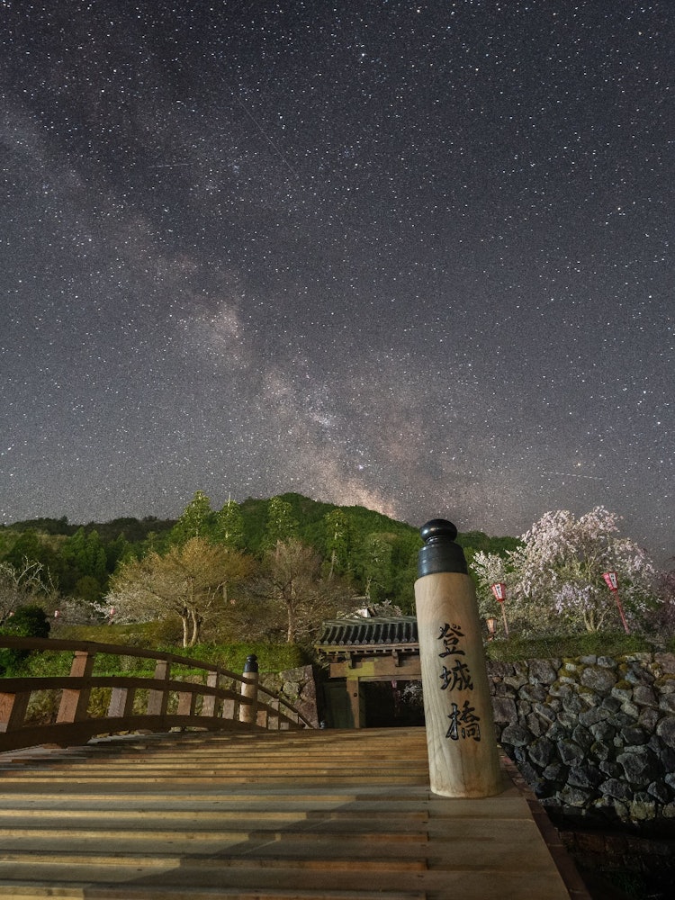 [Image1]The Milky Way at the ruins of Izushi Castle. It was the cherry blossom season, and I visited because