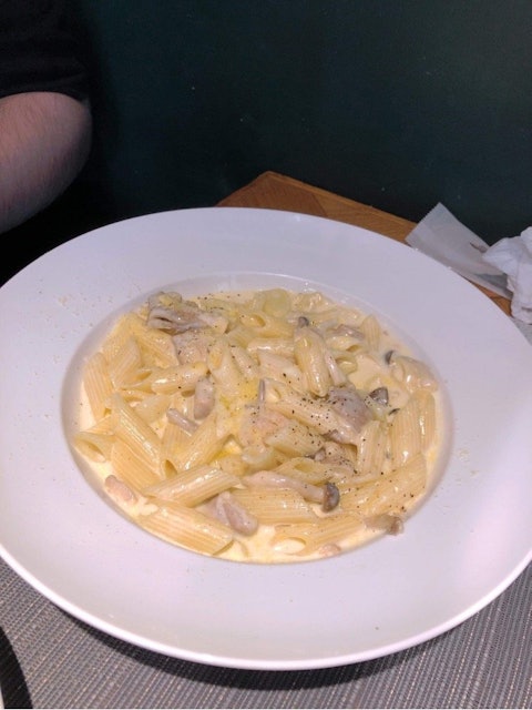 [Image1]Went and had some pasta at a small cafe called Abbraccio the other day. I got a cream and mushroom s