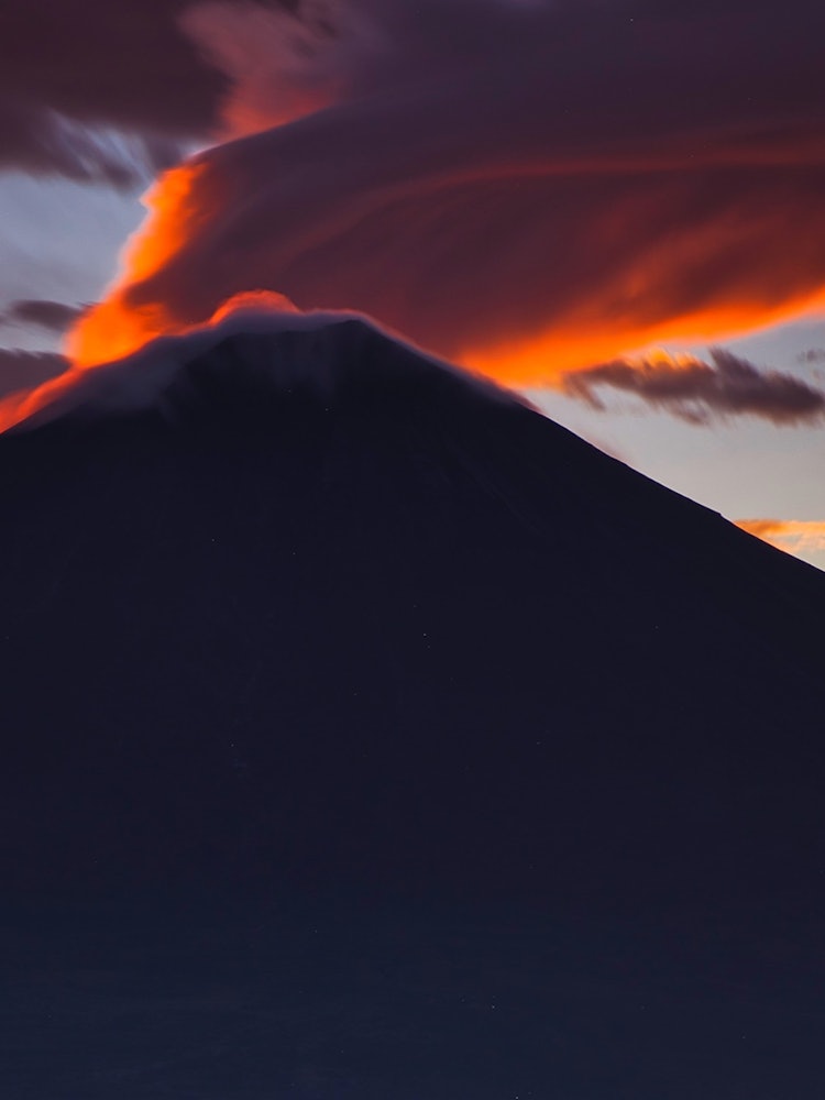 [相片1]富士山的山頂像噴發