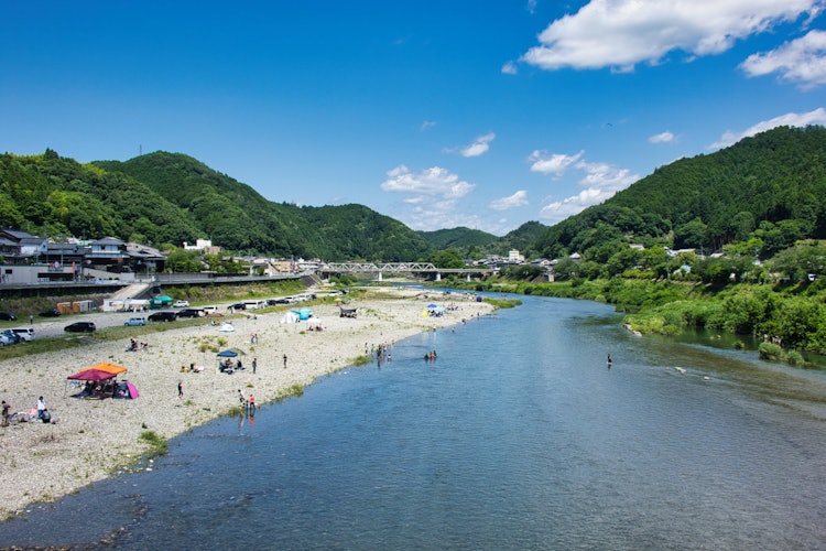 [画像1]奈良の吉野川で家族でキャンプ。 陽が落ちるギリギリまでずっと遊んでた。