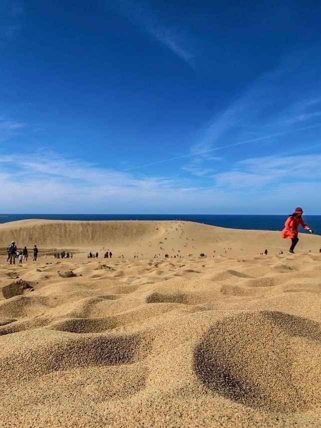 [Image1]2.4 km north-south, 16 km east-westTottori Sand Dunes. Along with Mt. Oyama, it is one of the symbol