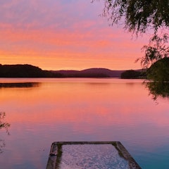 [相片2]網走湖的日落。　從網走小莊酒店岸邊看到的日落很美妙。