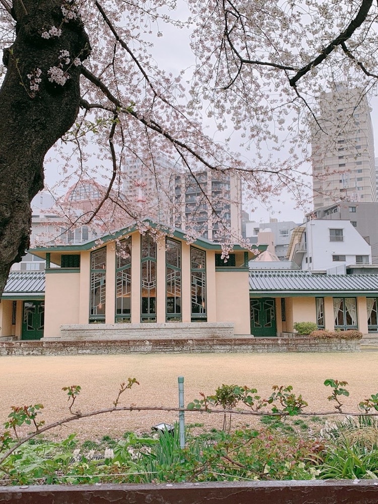 [相片1]这张照片拍摄于东京池袋重要文化财产集友学园明日馆的雨天☔️。我在一场奇迹般的雨后拍了这张照片，因为我很高兴看到一个看起来像我但不一样的名字！它是由著名建筑师弗兰克·劳埃德·赖特设计的！ 你为什么不借此