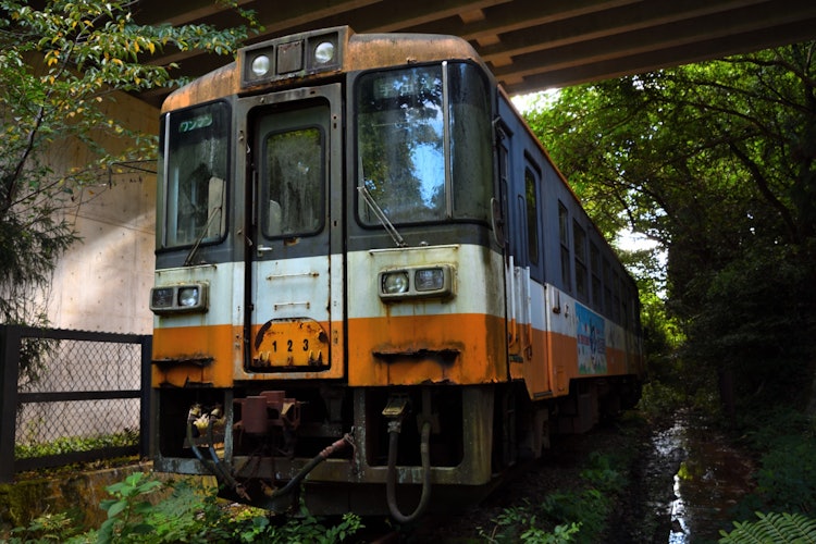 [相片1]📍 石川/旧能登铁道富士波站遗址废弃的火车被废弃，在废弃的轨道上散发✨出良好的氛围