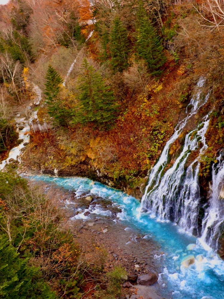 [Image1]Hokkaido is Shirahige Falls in Kamifurano. The contrast between the dynamic rock surface and the bea