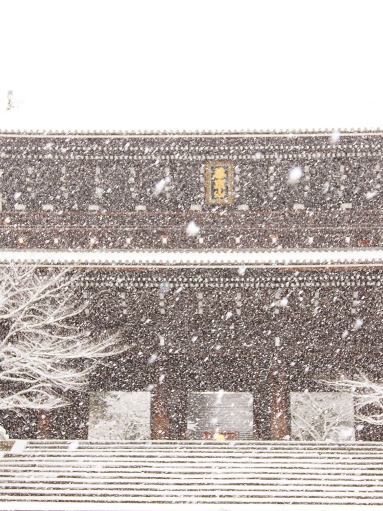 [Image1]On a heavy snow day once every few years, the gate of Chion-in Temple shines even in the snow.