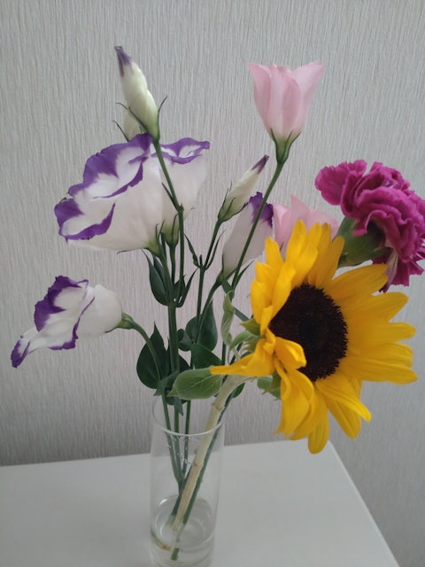[画像1]★有難う、あなたのお陰で、笑顔です★いただいたお花を飾りました♪