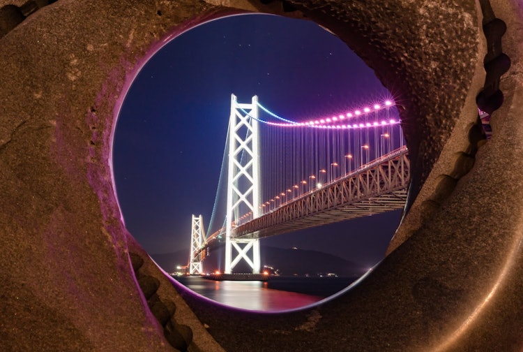 [相片1]當地符號：明石海峽橋在夢幻鏡頭兵庫縣神戶市明石海峽大橋我看慣了，所以我拍得不多，但從相機鏡頭裡，我可以通過夢境鏡頭看到它。