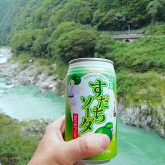 [이미지1]이번에는 도쿠시마 현의 오호에 다녀 왔습니다.요시노 강은 너무 아름다웠다.도쿠시마의 유명한 스다치로 만든 탄산음료를 마시며 휴식을 취하세요.덧붙여서 JR 시코쿠 관광 열차 