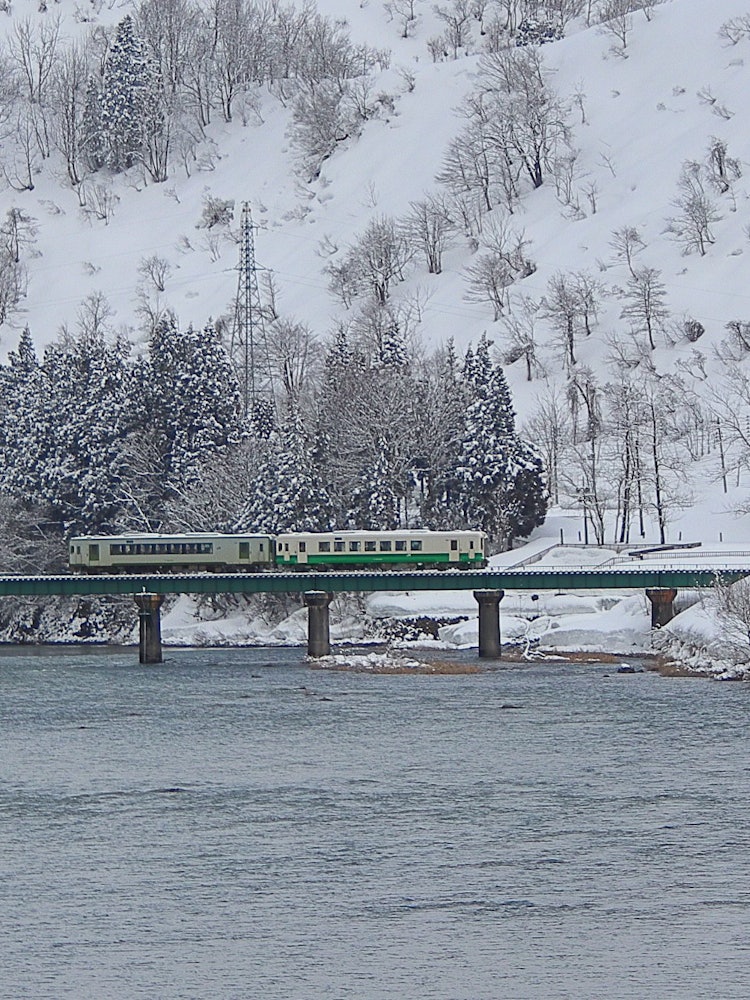 [Image1]Tadami Line in the afternoon...Heading to Aizu...2023.02.21.Shooting.#Tadami Line #Scenery along the