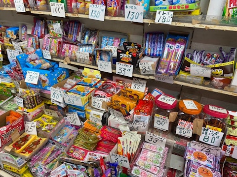 [Image1][English/Japanese]There is a candy shop a two-minute walk from the school. A candy store is a store 