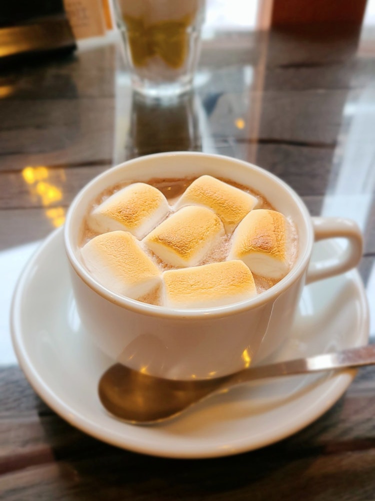 [Image1]I drank marshmallow hot cocoa at a coffee shop. A hot drink warmed 😊 my body