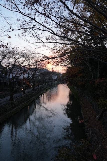 [画像1]近江八幡の夕景撮りたい場所が多く時間がたつのを忘れてしまいました。
