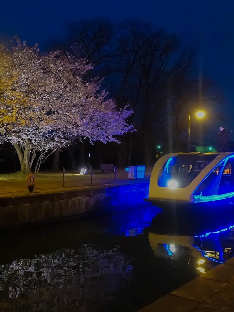 [Image1]This is a night cruise on the Tomiwa Canal in Toyama City, Toyama Prefecture.