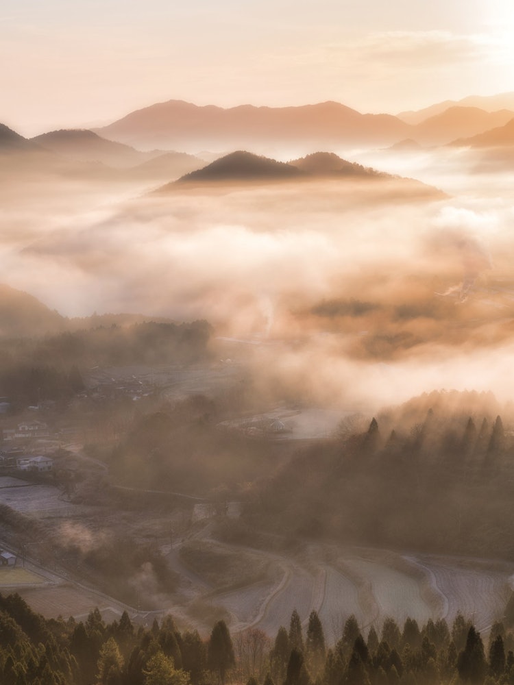 [相片1]京都福知山的高良山半夜獨自爬山等到黎明，看到絕佳的景色，😀是最好的獎勵和最好的感覺。