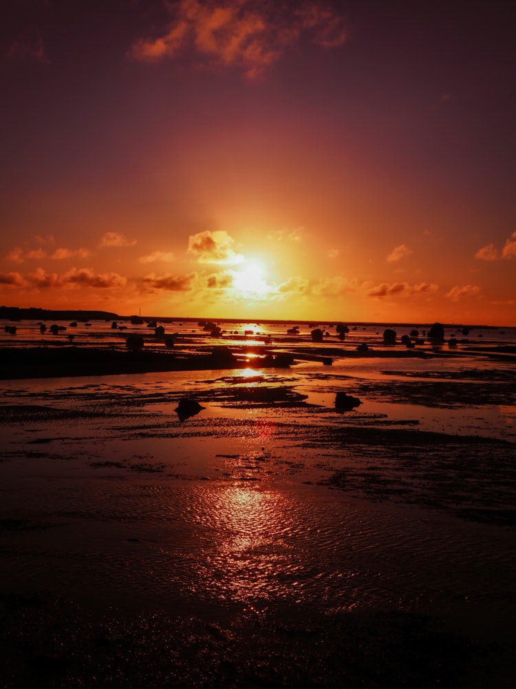 [이미지1]미야코지마, 사와다의 해변 일몰아름다웠다