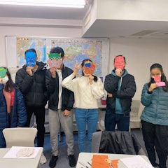 [Image2][English]Setsubun event was held at the school on February 3. Students made ogre masks and enjoyed b