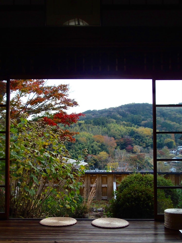 [画像1]静岡県修善寺の茶庵「芙蓉」で撮影した写真です☺︎古民家から臨む秋の景色が綺麗でした。