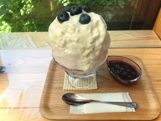 [相片2]埼玉常岐川山田屋桃子刨冰和蓝莓酸奶刨冰使用天然冰 🍑 💜