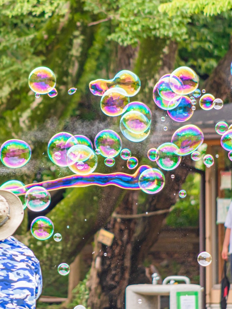 [Image1]Uncle soap bubbles happened to be there when I went for a walk in the park.There was also a watersid