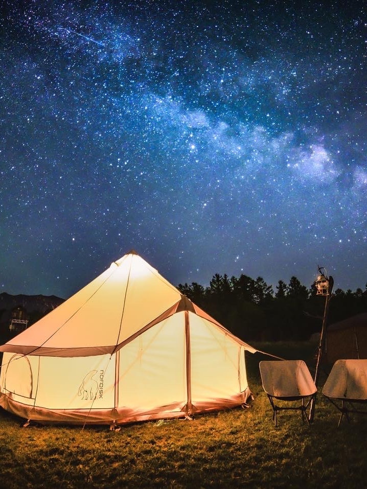 [Image1]Hoshi ni Tedoku Hill Campsite 🏕 in Nakafurano, HokkaidoVisited ✨ on a honeymoon trip