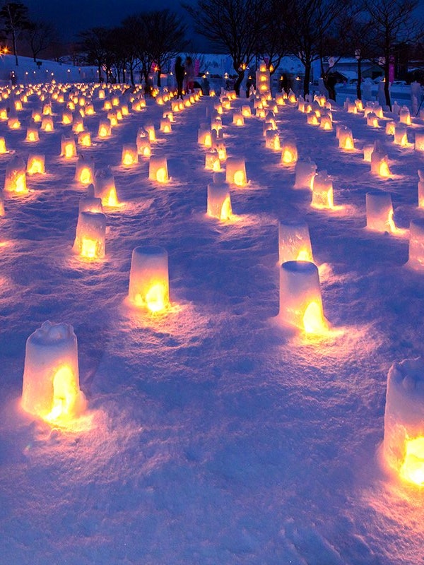 [Image1]A winter event held in Maniwa City, Okayama Prefecture.Hiruyama Snow Love Festival. At night, the mi