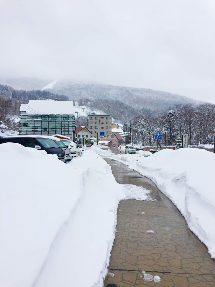 [Image1]A path to go the heaven. Surrounding is fully covered with snow while the road is snow free. The pho