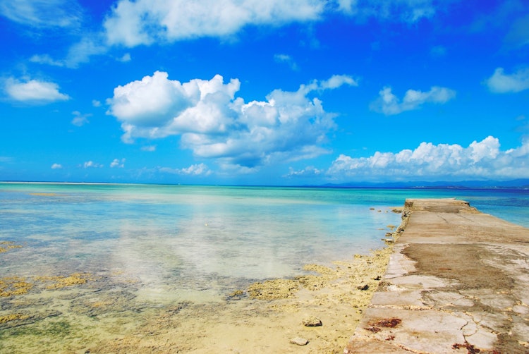 [이미지1]다케토미 섬의 니시 부두.오키나와의 바다는 정말 멋집니다!